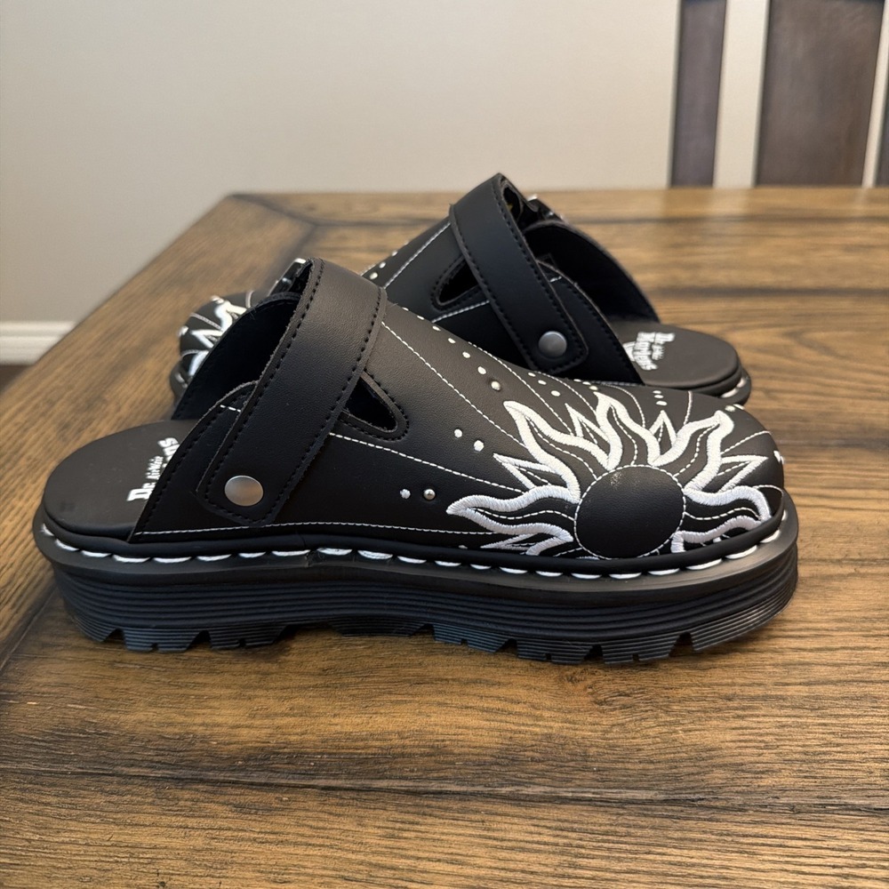 Dr. Martens Zebzag Mule Solar Flare Black Embroidered Leather Women's US 8 ..S13 - Picture 5 of 6
